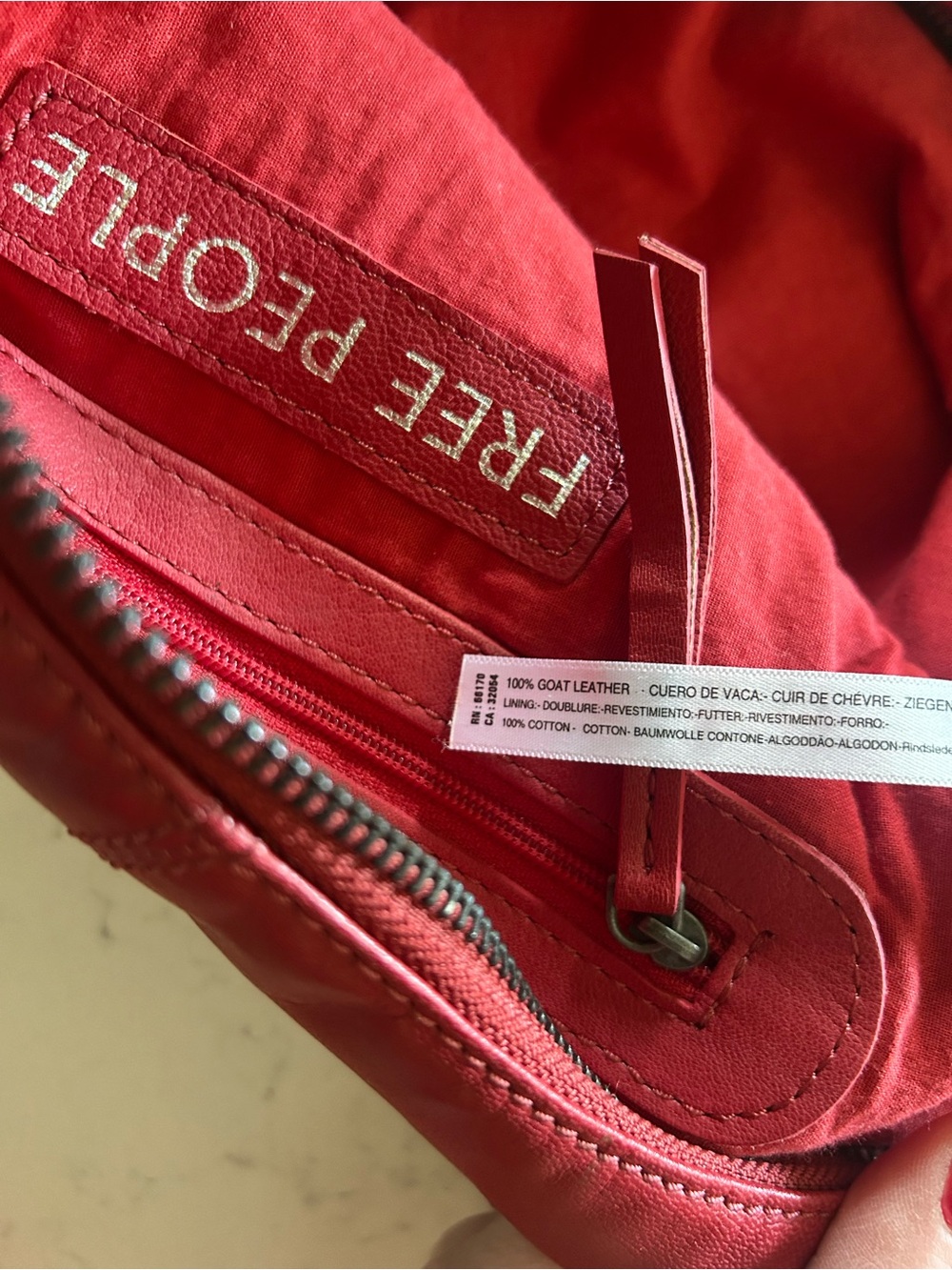NWT Free People Idle Hands Sling Bag in Red Lip With Scarf & Charm - Picture 14 of 16